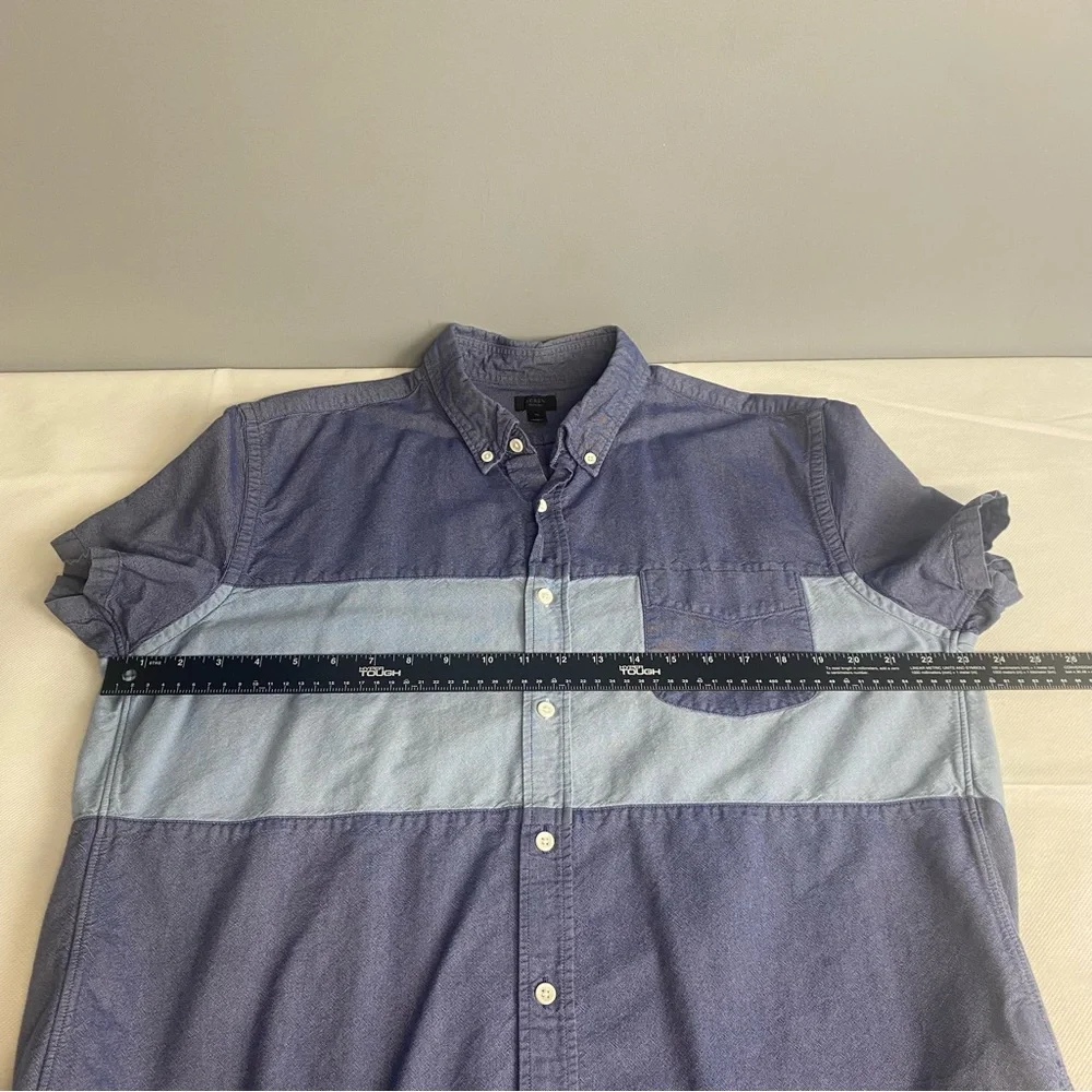 J. Crew Men's Color Block Blue Shirt